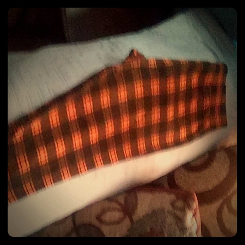 Black and orange cotton matireal tights